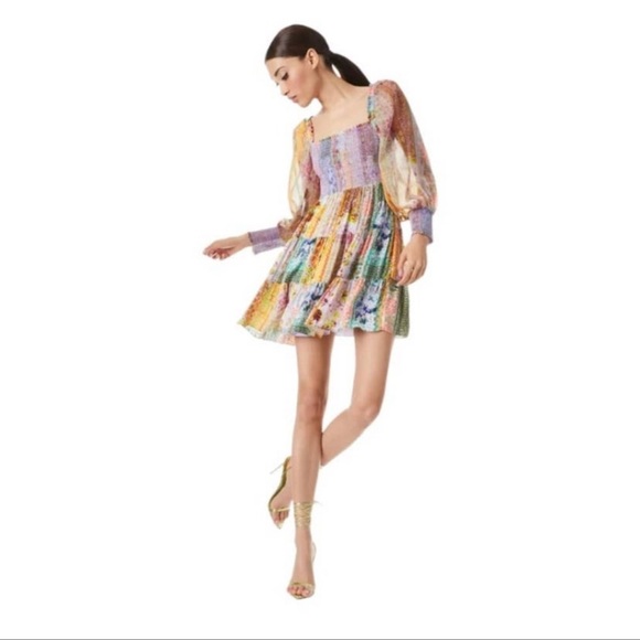 Alice + Olivia Multicolor Patchwork Dress - Picture 2 of 6